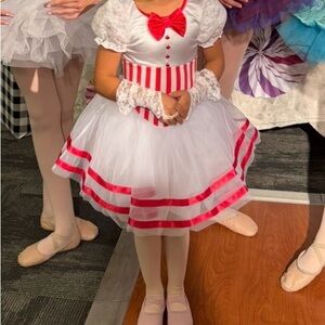 Weissman Red and White Striped Dance Costume